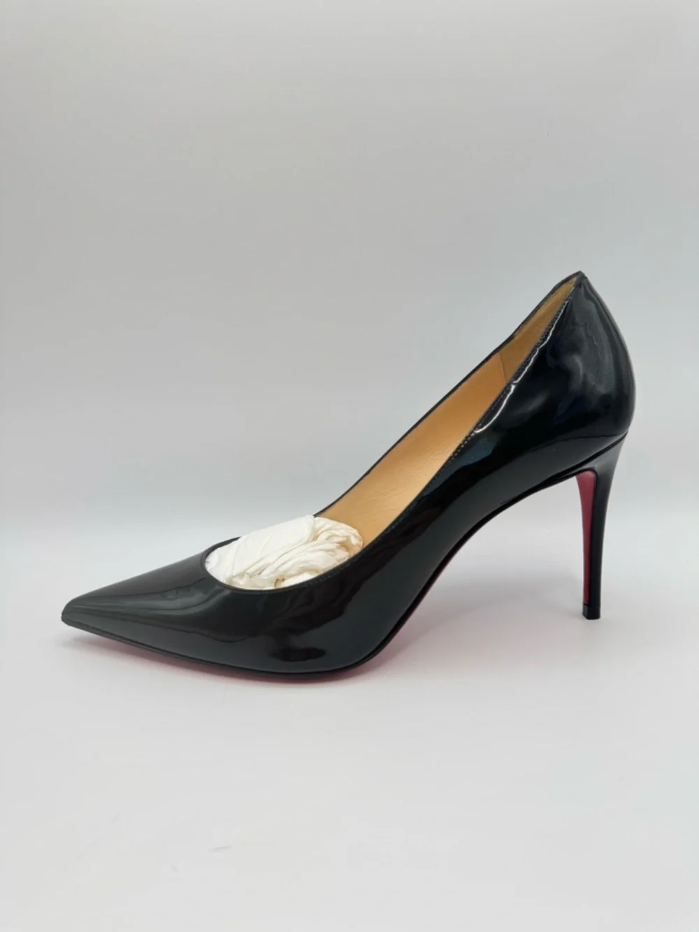 Christian Louboutin Kate 85 Black Patent Pump Heel Size 36 EU 6 US w Box - Picture 2 of 9